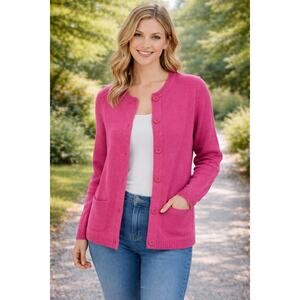 Seasalt Cornwall Deluxe Knitwear Fruity Cardigan II Purple Merino Wool Blend 16